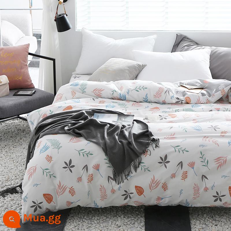 Vỏ chăn bông nguyên chất một mảnh dày đơn và đôi 100 cotton hoa chăn trẻ em 150x200 chăn đơn ký túc xá sinh viên - Khu vườn của Dora