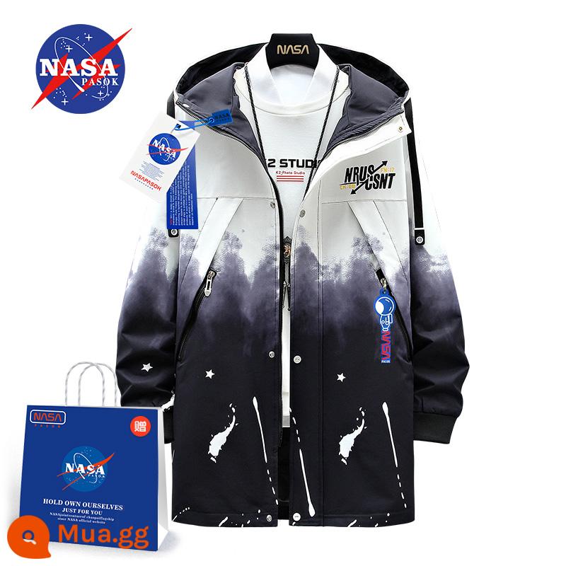 Cửa hàng hàng đầu của NASA trang web chính thức áo gió dày phiên bản trung bình nam 2022 áo khoác lông cừu nam mùa thu đông mới - NA040 trắng (mùa xuân và mùa thu)