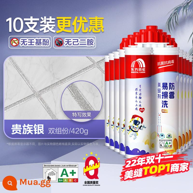 【10 gói】 Keo dán đường may đẹp Oriental Yuhong lát sàn gạch nhà bếp đặc biệt phòng bột keo chống nấm mốc trong nhà - [Nâng cấp khả năng chống ố vàng] Bạc cao quý [10 gói]