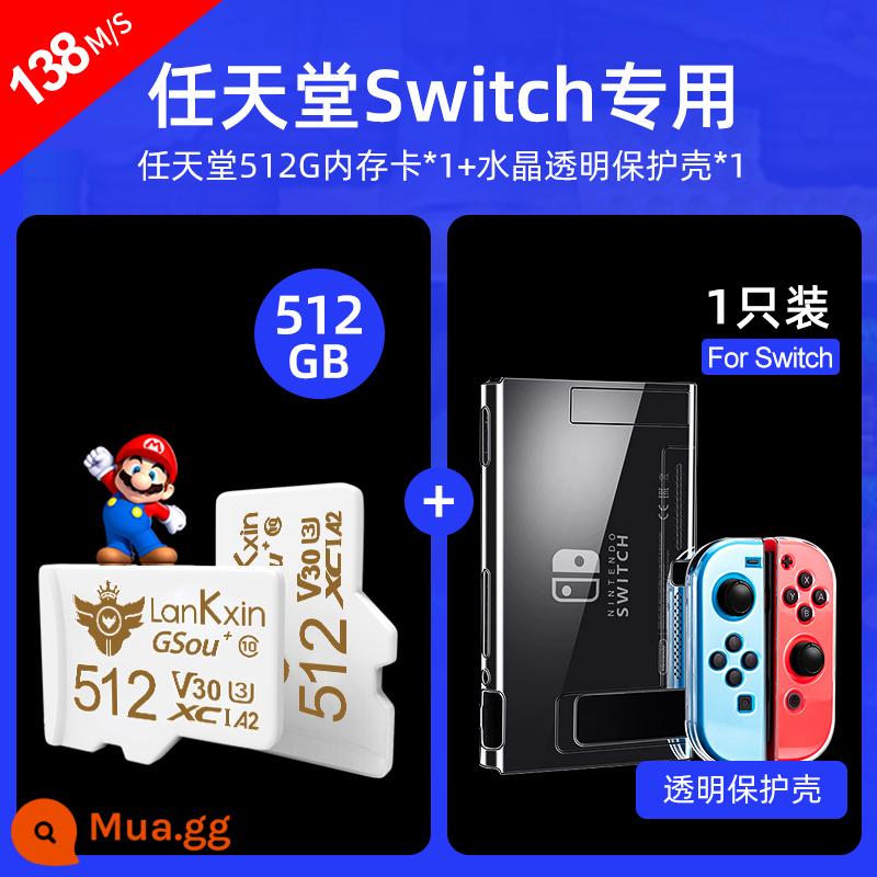 Thẻ bộ nhớ Nintendo Switch 512g Thẻ bộ nhớ máy chơi game NS Thẻ mở rộng máy chủ SD Thẻ TF Thẻ nhỏ 256 - Thẻ đồng thương hiệu Nintendo Switch 512G + hộp bảo vệ trong suốt