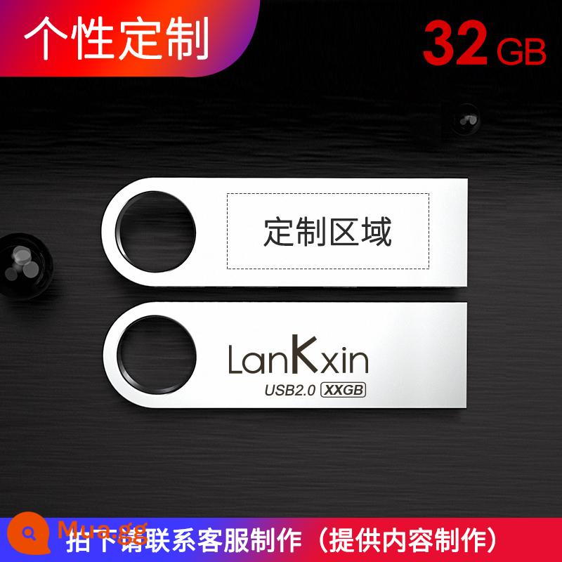 Lanke Core Mã Hóa Chữ Đĩa U 32GUSB Tùy Chỉnh Logo Đấu Thầu Doanh Nghiệp Đặc Biệt Xe Âm Nhạc Sinh Viên 64G - Bạc 32G [tùy chỉnh một mặt]