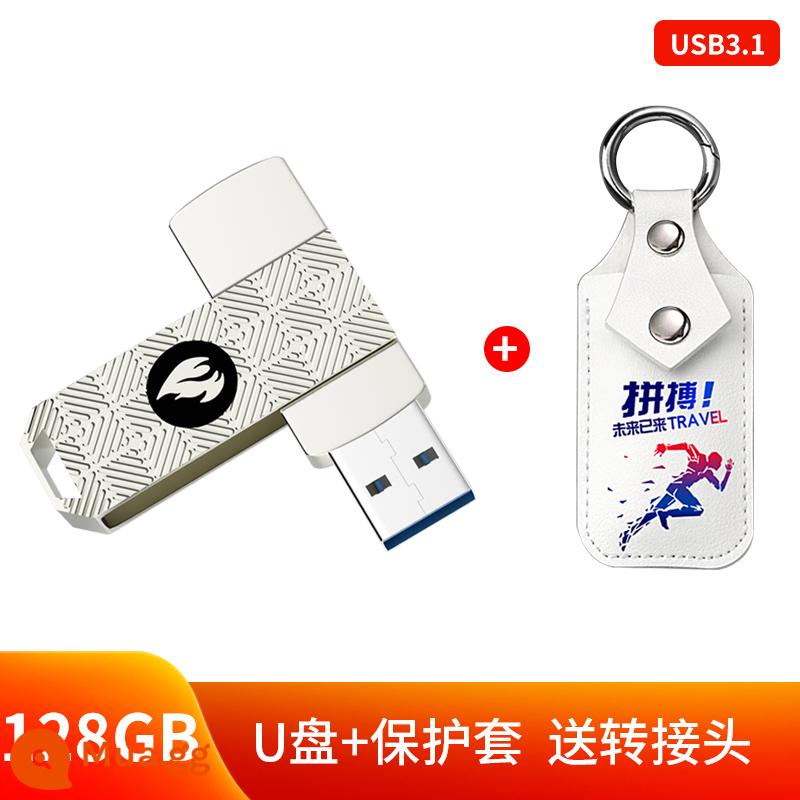 Đĩa U tốc độ cao 128g dung lượng lớn xác thực USB3.1 chữ tùy chỉnh điện thoại di động máy tính mở rộng sử dụng kép ổ đĩa flash USB văn phòng - ①②⑧G-Honeycomb Totem [Phiên bản tốc độ cao 3.1] + Vỏ bảo vệ