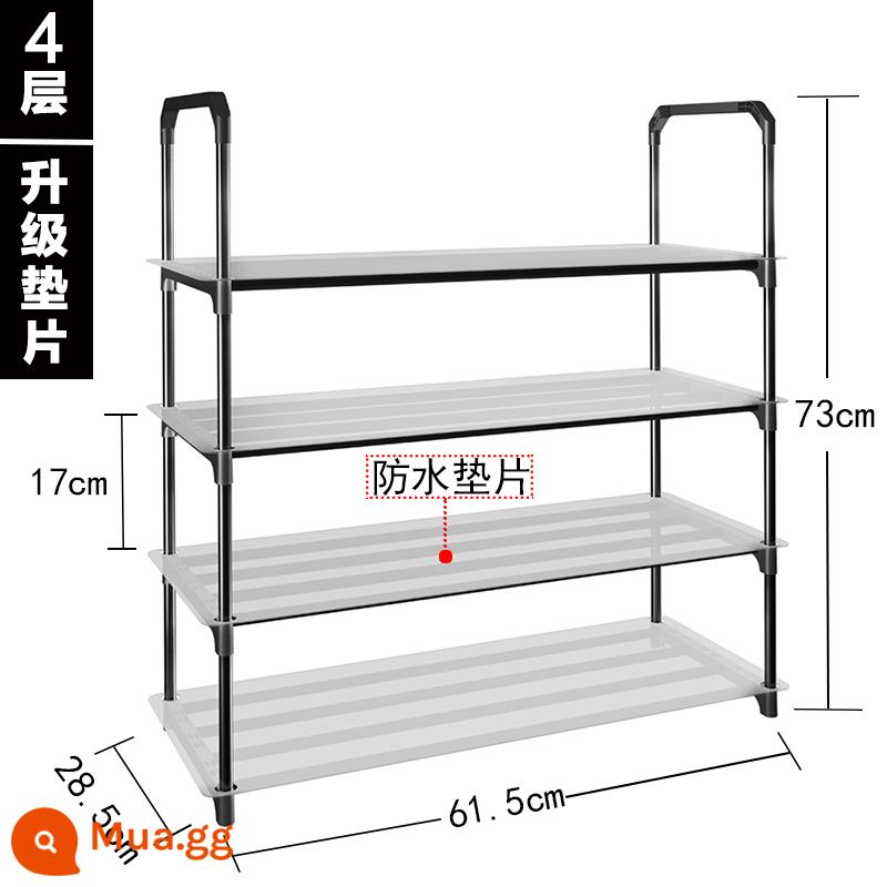 Giá để giày đơn giản cho gia đình cửa hiện đại lưu trữ hiện vật Internet người nổi tiếng chống bụi tủ giày nhỏ ký túc xá trong nhà đẹp - SK model 4 lớp màu đen (dài 61,5cm) - gioăng chống thấm nâng cấp