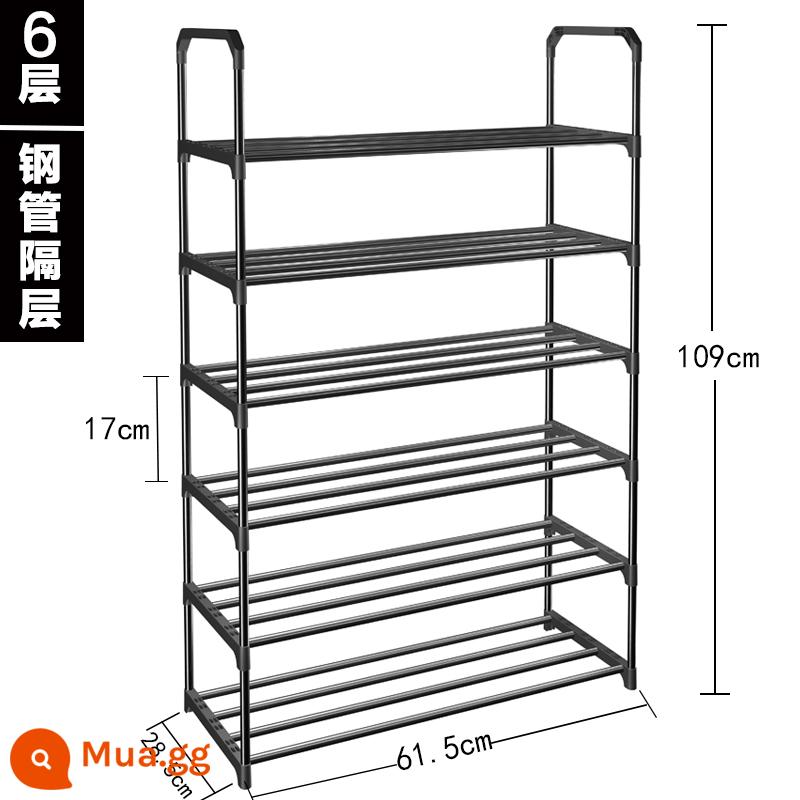 Giá để giày đơn giản cho gia đình cửa hiện đại lưu trữ hiện vật Internet người nổi tiếng chống bụi tủ giày nhỏ ký túc xá trong nhà đẹp - SK model 6 lớp màu đen (dài 61.5cm)
