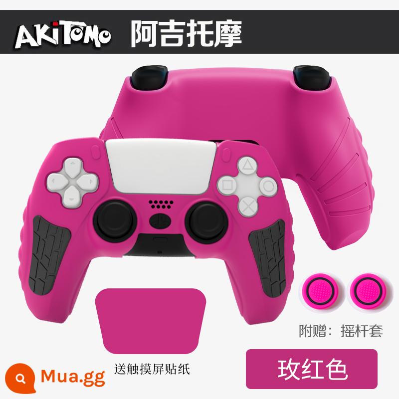 Bao silicon bảo vệ tay cầm PS5 chính hãng Bao silicon bảo vệ tay cầm PS5 Bao bảo vệ tay cầm chơi game PS5 Vỏ mềm chống trượt - Ajitomo Chính Hãng PS5 Thế Hệ 2 Vỏ Tay Cầm, Hoa Hồng Đỏ, Có Miếng Dán, Tặng Kèm Joystick Cover