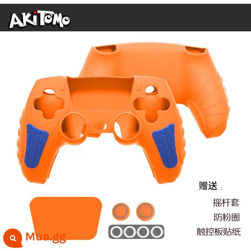 Bao silicon bảo vệ tay cầm PS5 chính hãng Bao silicon bảo vệ tay cầm PS5 Bao bảo vệ tay cầm chơi game PS5 Vỏ mềm chống trượt - Vỏ bọc điều khiển PS5 thế hệ 2 chính hãng Ajitomo màu xanh cam kèm miếng dán + nắp rocker + vòng chống mài mòn