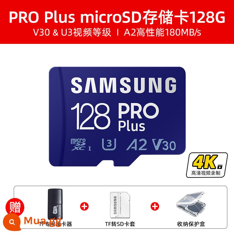 Thẻ bộ nhớ Samsung 128G thẻ MicroSD cao tốc độ TF 160m/s Thẻ bộ nhớ DJI Switch - PRO Plus 128G A2 180MB/s thích hợp cho máy ảnh GoPro/máy bay không người lái DJI