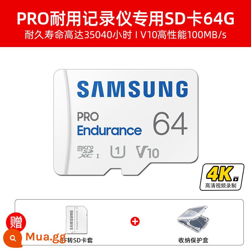 Thẻ nhớ Samsung 64g lưu trữ tốc độ cao thẻ micro sd giám sát video ống kính chụp ảnh lái xe đầu ghi thẻ tf - Card giám sát video có độ bền cao PRO Endurance 64G