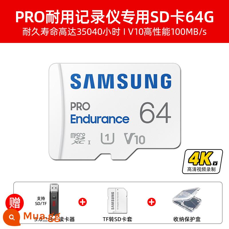 Thẻ nhớ Samsung 64g lưu trữ tốc độ cao thẻ micro sd giám sát video ống kính chụp ảnh lái xe đầu ghi thẻ tf - PRO Endurance 64G+3.0 Đầu đọc thẻ 2 trong 1