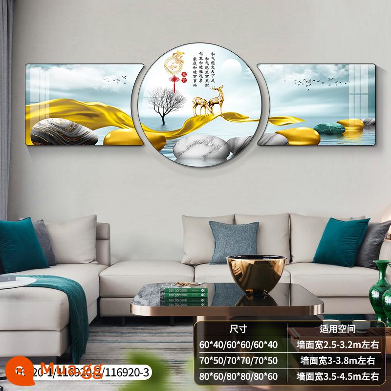 Ánh sáng hiện đại sang trọng phòng khách bức tranh trang trí ngụ ý nền sofa tốt bức tranh treo tường bức tranh tường khí quyển cao cấp bộ ba mới - Gia đình và giàu có