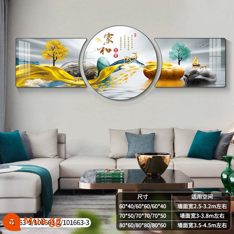 Ánh sáng hiện đại sang trọng phòng khách bức tranh trang trí ngụ ý nền sofa tốt bức tranh treo tường bức tranh tường khí quyển cao cấp bộ ba mới - Nhà và Fulu