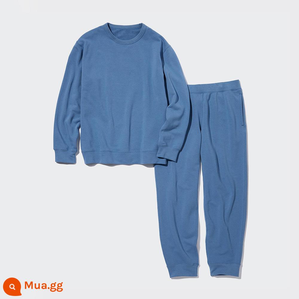 Bộ đồ thường ngày co giãn cao Uniqlo cho nam (Áo len dài tay Homewear mùa xuân mới) 454773 - 63 xanh da trời