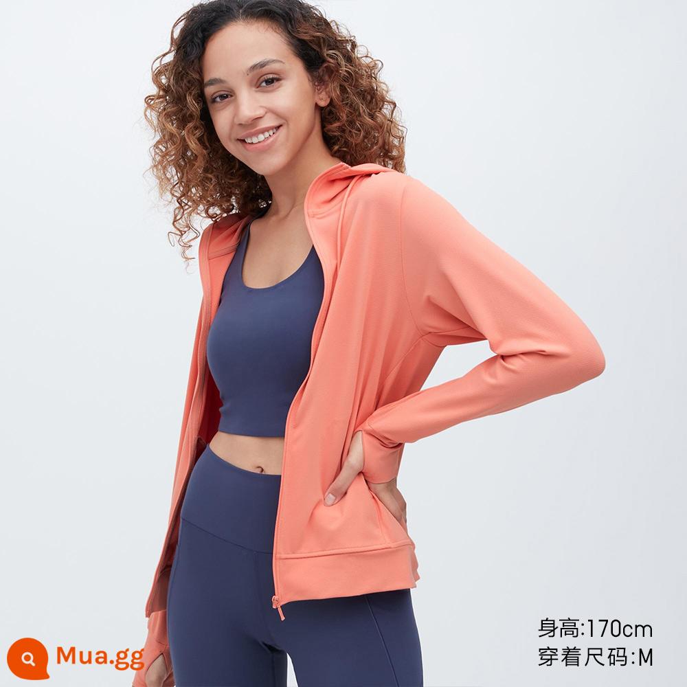 Áo chống nắng Uniqlo nữ AIRism cardigan chống tia UV thoáng khí tạo cảm giác mát mẻ 456261 - 21 xổ số màu cam