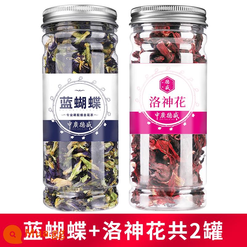 Zhongguang Desheng Blue Butterfly Flower Tea Butterfly Bean Flower Khô Roselle Lemon Slice Toning Phấn hoa Thạch trắng thương mại - [Xanh/Đỏ] Roselle Butterfly Pea