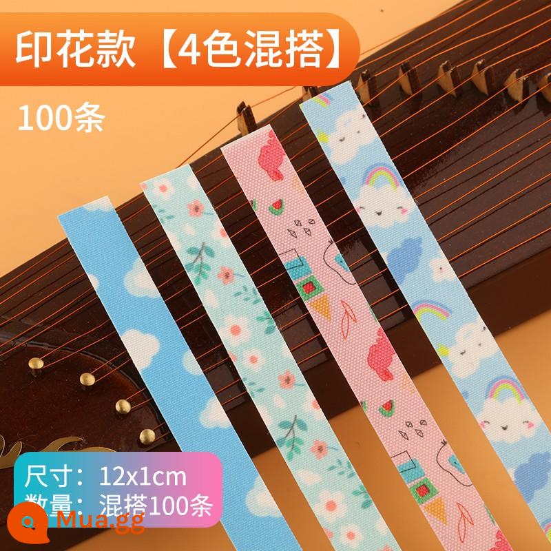 Xuanhe cut-free guzheng pipa móng băng dành cho trẻ em và người lớn đa năng băng thoáng khí thử nghiệm loại hiệu suất không dính tay - Không cắt [kiểu in] phối 4 màu (100 chiếc)