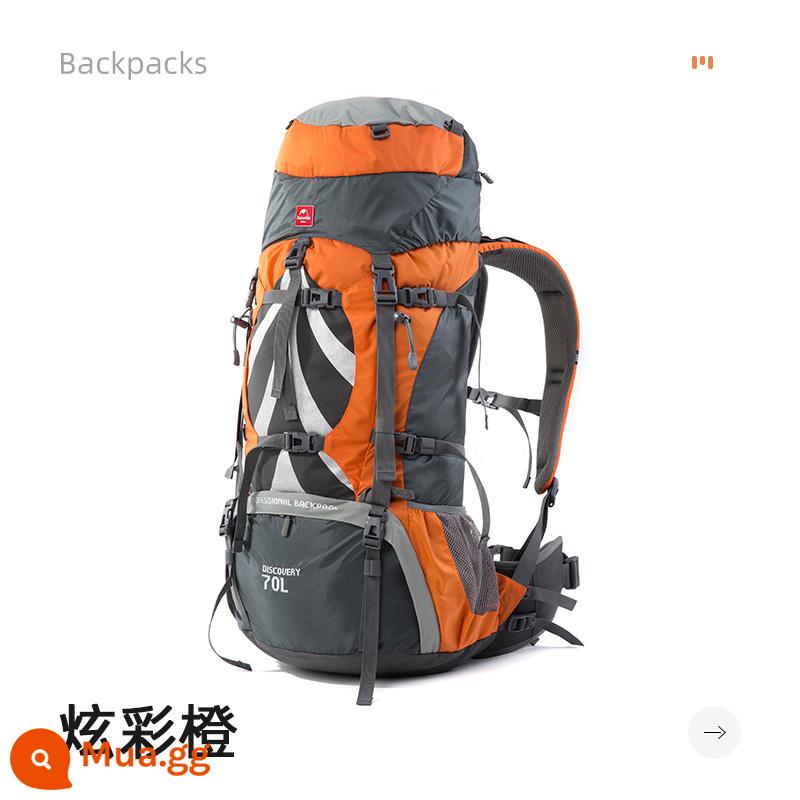 Túi leo núi Naturehike ngoài trời dung tích lớn 70 lít ba lô đi bộ đường dài nam và nữ túi đeo vai nhẹ cắm trại - màu cam vàng rực rỡ