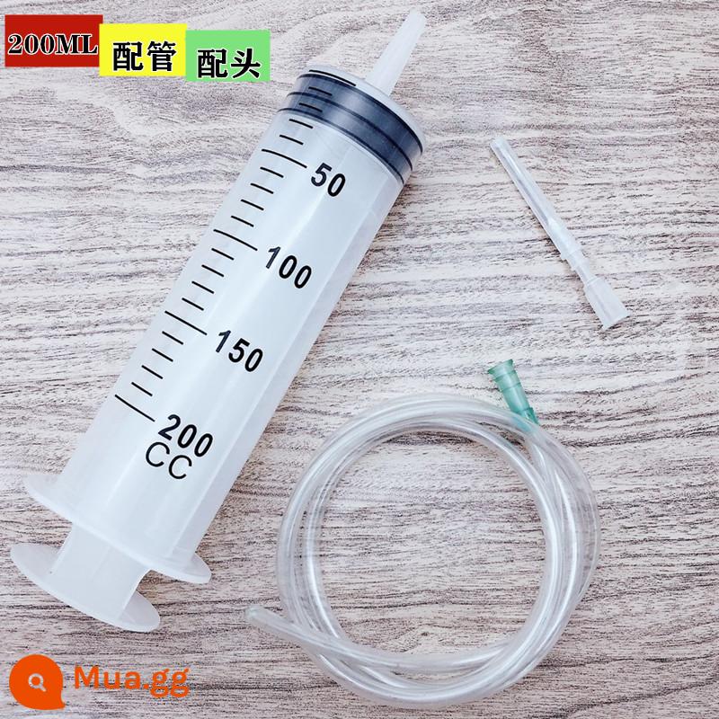 500 \ 20ml lớn nhựa dung tích lớn ống tiêm ống tiêm bơm dầu kim ống ăn thuốc xổ keo làm đầy thiết bị - 200ML + kim + ống 1 mét