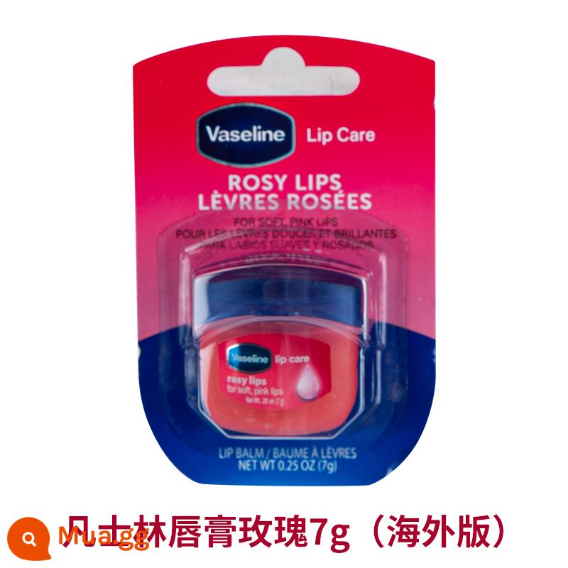 Vaseline dưỡng môi sửa chữa pha lê đông lạnh sữa dưỡng thể nữ tay chân chống khô dưỡng ẩm dưỡng ẩm da tay màng phim 100g - Son Vaseline Rose 7g (bản nước ngoài)