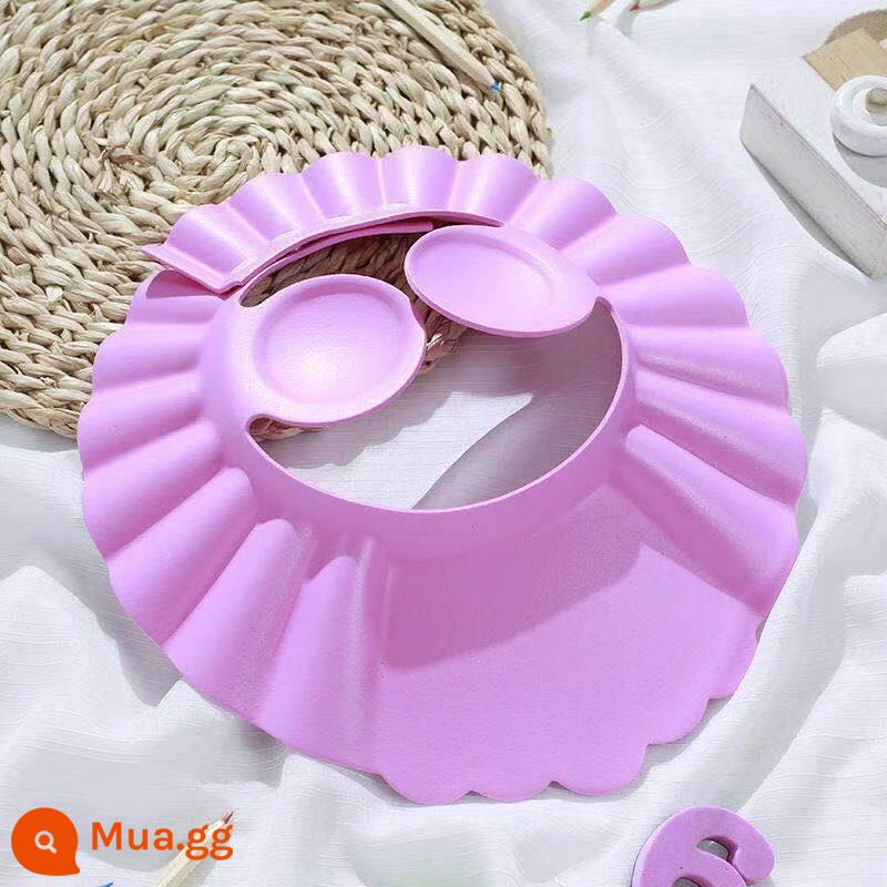 Mũ gội đầu cho bé chống thấm nước bảo vệ tai silicone dầu gội trẻ em hiện vật tắm cho bé mũ gội trẻ em mũ gội đầu - Hồng [nắp gội đầu cho bé có thể điều chỉnh] 1 cái