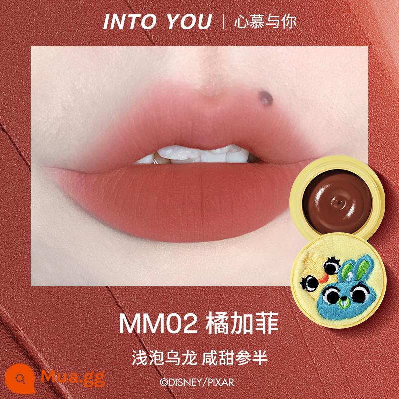 into you lip mud Strawberry Bear Moore Manor son men into you son hộp vali hộp quà tặng s04 - Maomao Party Lip Mud NM02 Tangerine Garfield được tặng kèm cọ môi