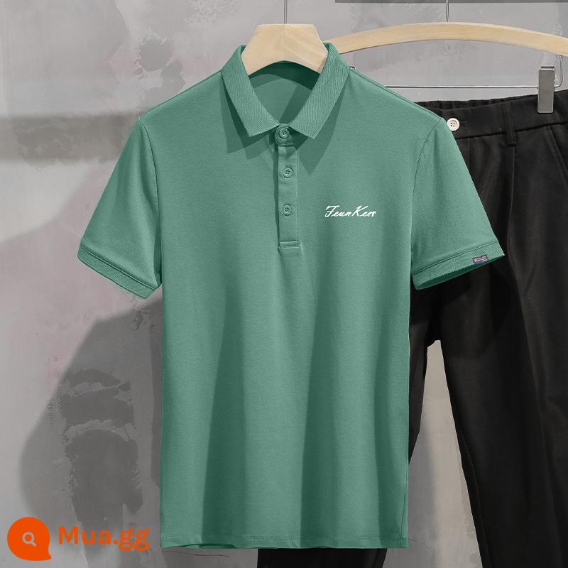 Áo thun polo mùa hè Ralph Lauren polo áo thun ngắn tay có ve áo nam màu trắng băng lụa quần áo thường ngày có cổ áo thun có cổ nửa tay - FL20-223 màu ngọc lam