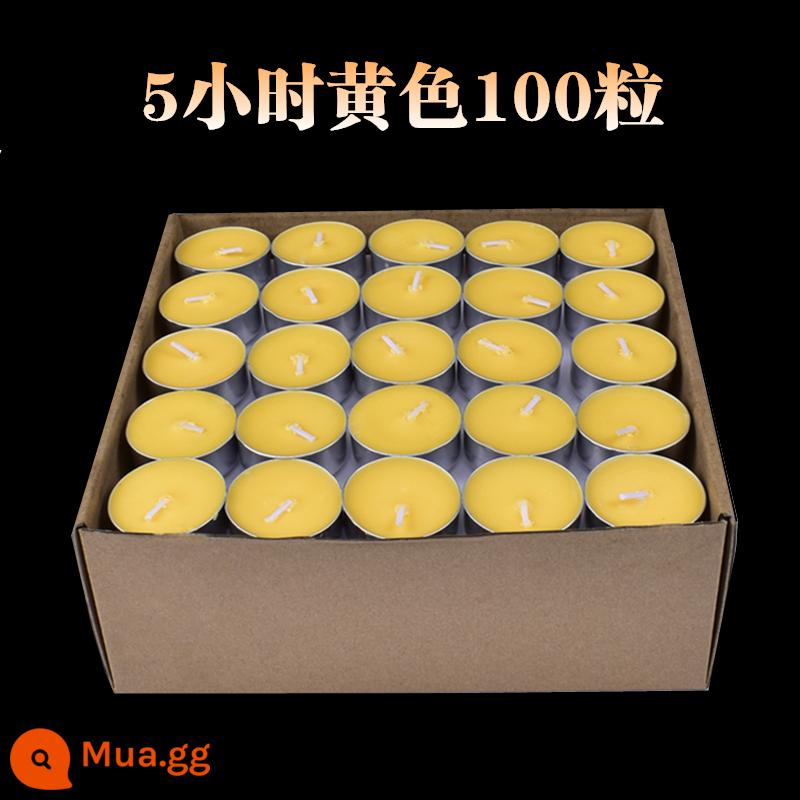 Buồn Trí Tuệ Chúc Đèn Ghee 3 Giờ 4 Giờ 8 Giờ 100 Ghee Cho Đèn Phật Đèn Nến Không Khói Đèn Dầu Su - 5 giờ 100 viên màu vàng 5 hộp