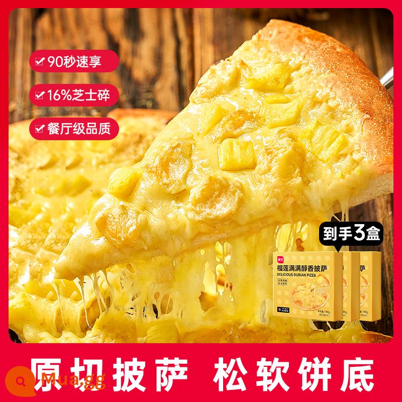 Pizza Zhanyi thành phẩm làm nóng sẵn ăn sáng pizza sầu riêng nồi chiên không dầu đồ nướng pizza - Bộ 3 hộp thứ 2 chỉ 14,9] Pizza sầu riêng Zhanyi Mellow 180g*3