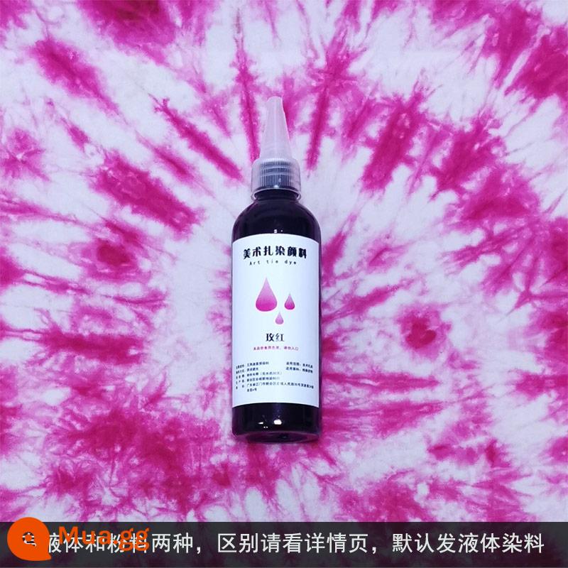 Thuốc nhuộm tie-dye sắc tố hoạt tính trực tiếp không nấu sắc nét miệng chai màu chàm tự làm thủ công không chứa formaldehyde bảo vệ môi trường không phai màu - Hồng đỏ (120ML/chai)