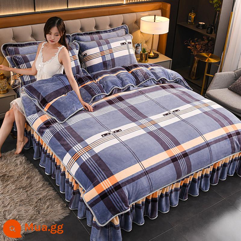 Váy nhung nhung dày Velvet Velvet Velvet Velvet đôi được đặt với Fanri Velvet và Velvet Winter Bedding - Bà tâm trạng b