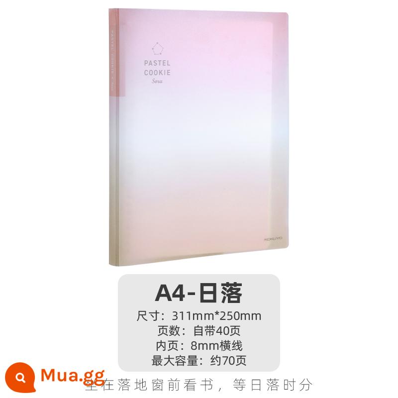 Cửa hàng hàng đầu chính thức kokuyo danh tiếng quốc gia Nhật Bản màu sáng bánh quy cuốn sách lá rời a4 sổ tay có thể tháo rời vỏ b5 nhẹ và đơn giản chất kết dính lõi dung lượng lớn a5 tách trang cuốn sách cuộn - [Sản phẩm mới] Sunset A4 40 trang