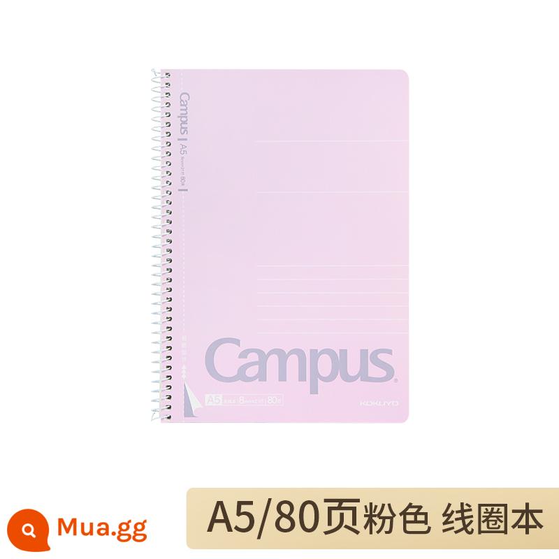 Cửa hàng hàng đầu chính thức của Nhật Bản kokuyo danh tiếng quốc gia trong khuôn viên trường sách xoắn ốc Dongda notebook rollover cuộn notepad học sinh trung học nữ cuốn nhật ký dễ xé cuốn sổ điểm này a5/b5 - Sổ cuộn A5/80 trang hồng