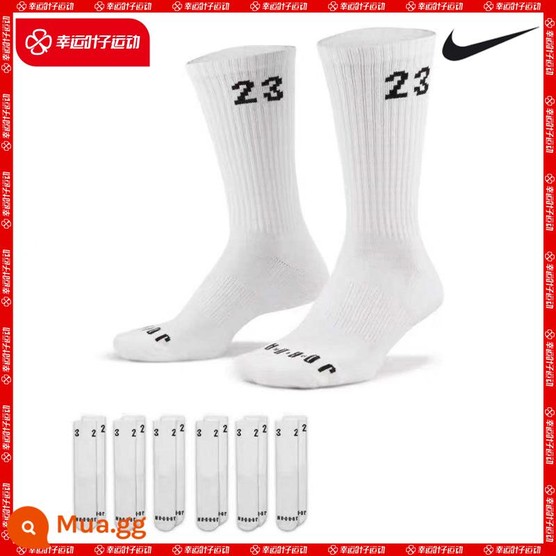 Tất nam Nike tất nữ 2023 mới AJ bóng rổ trắng thể thao 6 đôi DH4287-100 - DH4287-100/hình chính/6 cặp