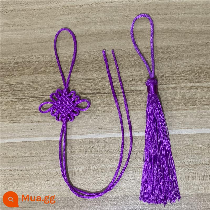 6-nút thắt nhỏ Trung Quốc thắt nút bán thành phẩm handmade DIY trang sức xe mặt dây chuyền tua rua tua rua sợi dây màu đỏ bện chất liệu - đỏ tía