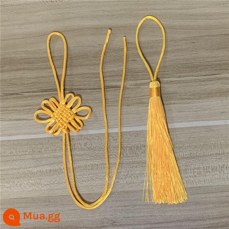 6-nút thắt nhỏ Trung Quốc thắt nút bán thành phẩm handmade DIY trang sức xe mặt dây chuyền tua rua tua rua sợi dây màu đỏ bện chất liệu - vàng