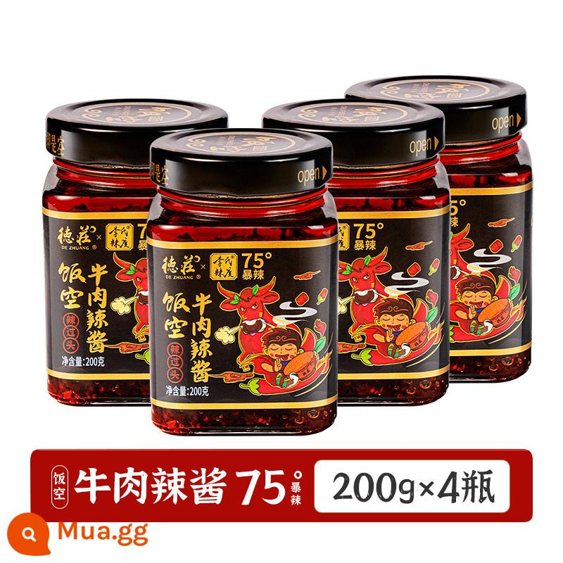 Dezhuang Rice Rỗng Sốt Cay 200g Cay Extra Spicy Devil Metamorphosis Cơm cay Bibimbap Mì sốt Sốt đậu - [Cay] Bò sốt cay*4 chai