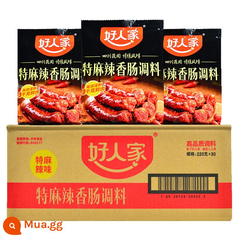 Vỏ Shuanghui được chọn làm xúc xích nhồi gia dụng thương mại muối dài 8 chiều, xúc xích, xúc xích đỏ, xúc xích sấy khô, vỏ lợn - Gia Vị Xúc Xích] Good Family Hương Vị Cay Đặc Biệt Nguyên Hộp 30