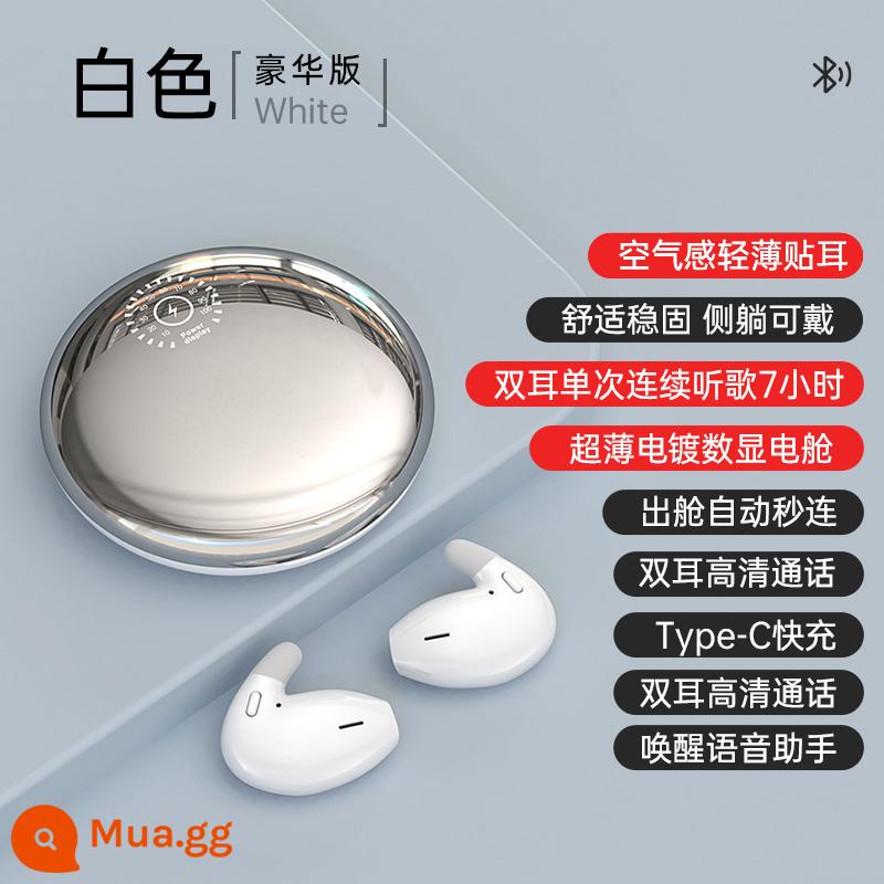 Tai nghe Sleep Bluetooth true wireless thể thao nhỏ 2022 mới thời lượng pin siêu dài giảm tiếng ồn nhỏ thích hợp cho Huawei - Phiên bản cao cấp màu trắng [ngăn sạc kim loại, mỏng nhẹ, sạc Type-C trên tai, màn hình kỹ thuật số trên bảng điều khiển, hiệu ứng âm thanh Hifi]