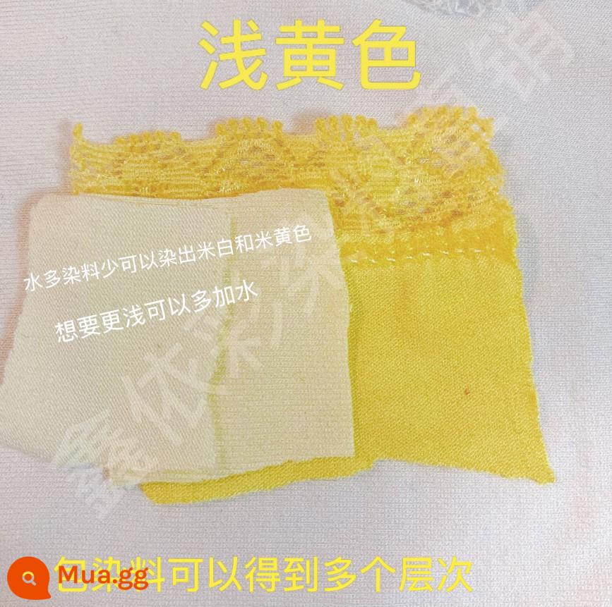 Chất tạo màu nhuộm quần áo cotton nguyên chất, nhuộm đen quần, nhuộm tóc quần áo, không cần nấu, không phai màu - vàng nhạt