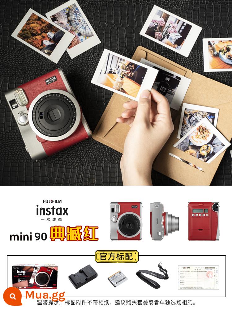 Máy ảnh Fuji Polaroid mini90/40 chụp ảnh một lần Polaroid retro mini 90 đỏ đen nâu Giấy ảnh 3 inch - mini90 màu đỏ