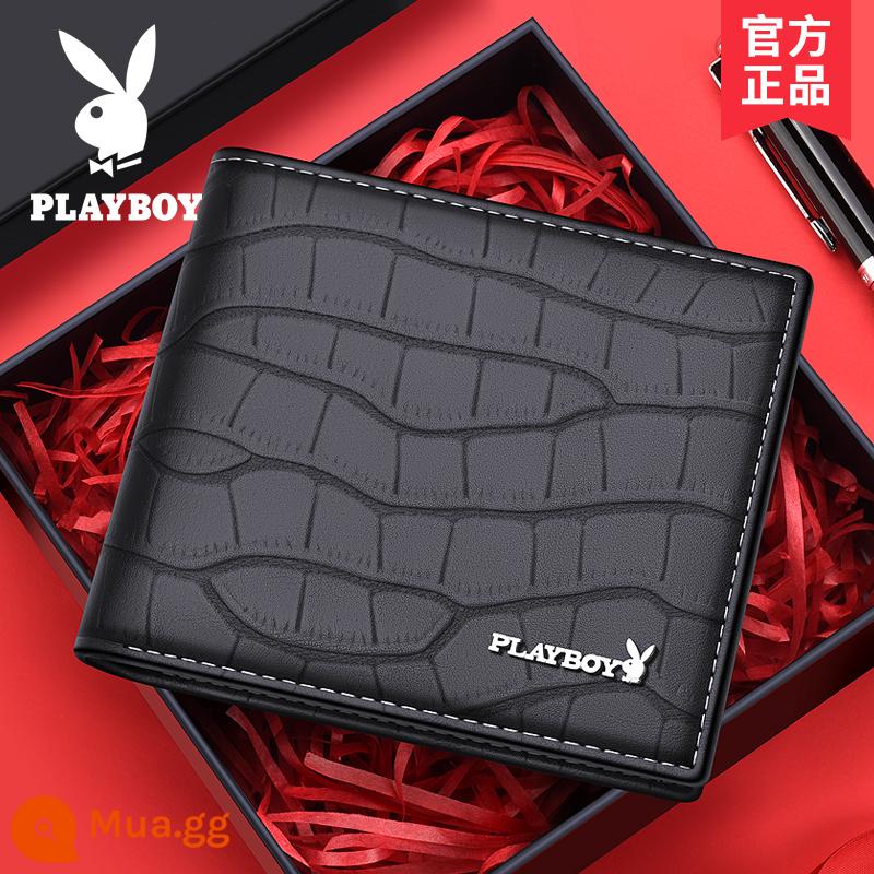 Ví Playboy Da Nam Ví Ngắn Sinh Viên Mới Bằng Lái Xe Ví Triều Túi Đựng Thẻ Hộp Quà Tặng - [Hộp Quà sưu tầm] Da bò lớp 1 4693