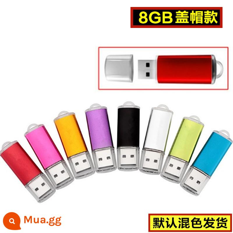 Dung lượng nhỏ U đĩa đấu thầu 512m kim loại sáng tạo ổ đĩa flash 2g quà tặng doanh nghiệp 4g chữ 8g USB 1g LOGO tùy chỉnh - Kiểu đai ốc nắp màu sáng 8[G] trong suốt