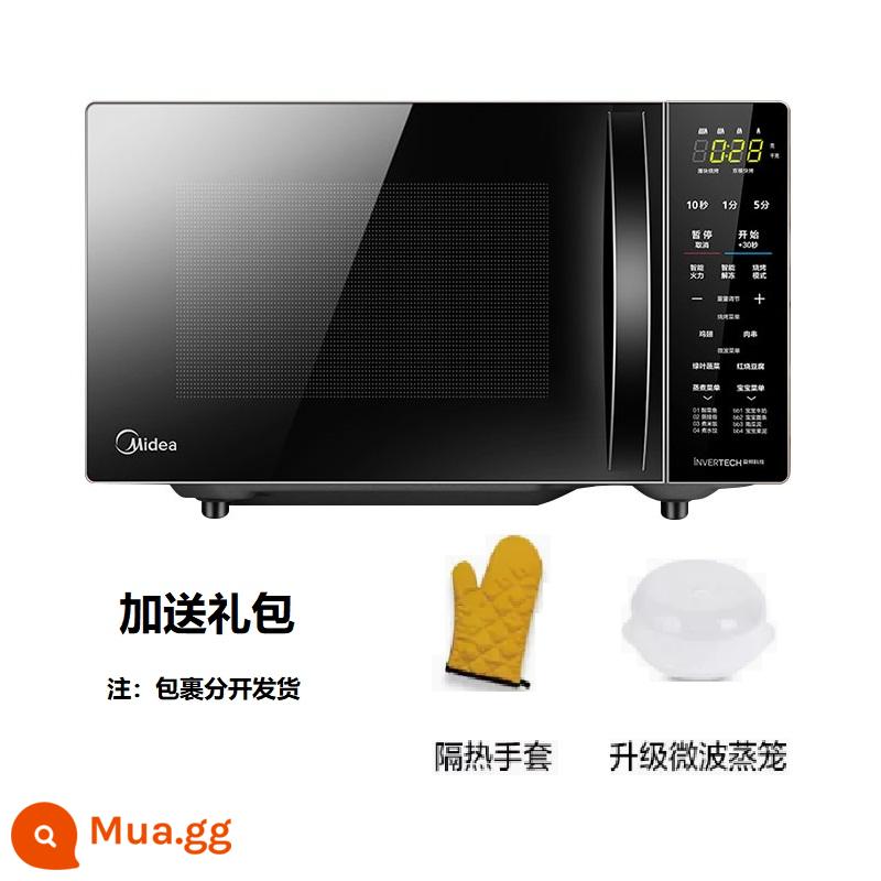 Midea chính thức lò vi sóng khử trùng hộ gia đình máy tính bảng nhỏ thông minh vi nướng tất cả trong một 2023 mẫu mới L201B - [Đen than chì] Quà tặng lò vi sóng + Gói quà tặng