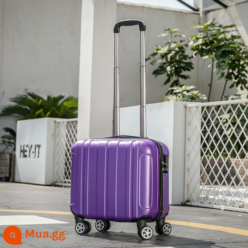 Mới nội trú trường hợp nam 18 inch vali nhỏ vali sinh viên nữ đa năng bánh xe mật khẩu hộp LOGO tùy chỉnh thủy triều - Sọc dọc thời trang màu tím đậm