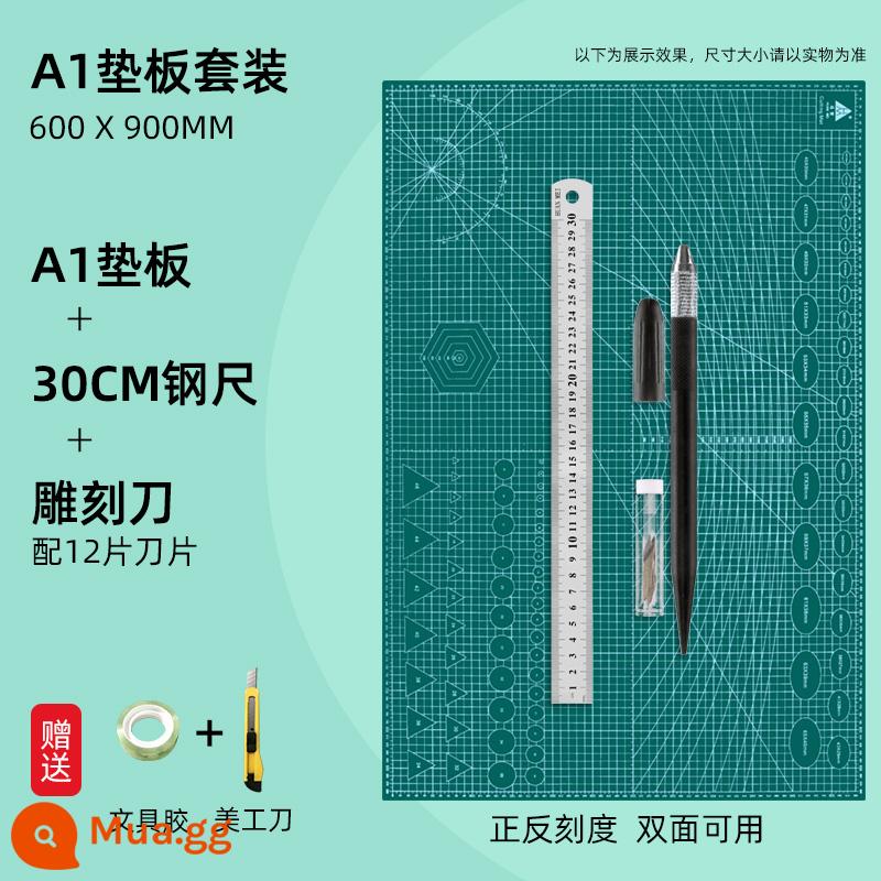 Bàn cắt huanmei a3 thủ công lớn phù hợp với a2 máy tính để bàn rập khuôn sinh viên với bức tranh nghệ thuật cắt giấy làm việc PVC tài khoản tay màu xanh lá cây mềm bảng mat a4 mô hình khắc kích thước hai mặt chống cắt tự làm - A1 bộ đồ nhỏ màu đen xanh đậm