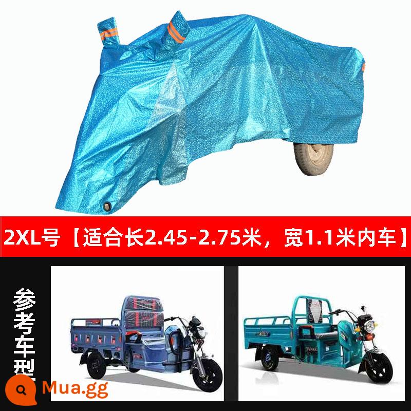 Áo che mưa xe ba bánh chạy điện, áo poncho chống nước, áo che toàn thân, áo khoác xe máy xe tay ga dành cho người lớn, áo chống nắng và che mưa - Xe ba bánh 2XL màu xanh