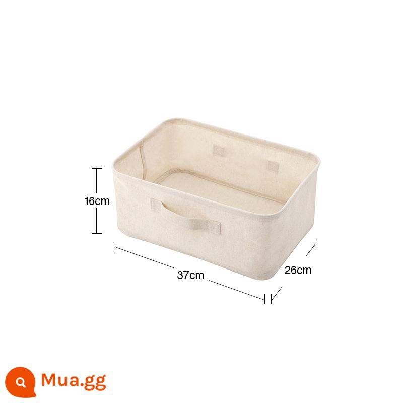 Hộp đựng mềm pha trộn sợi polyester và vải lanh MUJI - Dài 37×rộng 26×cao 16cm