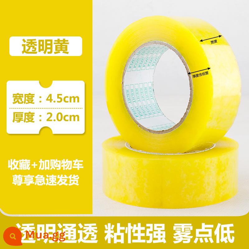 Lời cảnh báo Taobao băng niêm phong băng chuyển phát nhanh niêm phong bao bì băng cuộn lớn băng trong suốt tùy chỉnh bán buôn giấy - Màu vàng trong suốt 4.5*120 dày 2.0