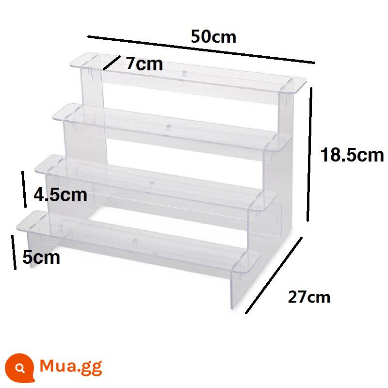 Acrylic bước Bubble Mart trưng bày đứng trưng bày hộp mù trong suốt mô hình hai chiều khung đế mô hình - 4 lớp mở rộng thêm 50 cm