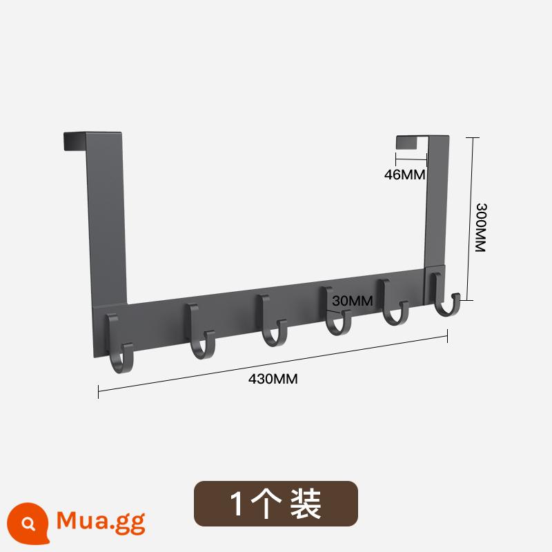 Hợp kim nhôm khoét lỗ phòng thay đồ cửa phòng móc treo quần áo giá treo tường dính móc lưu trữ hiện vật - Mới nâng cấp và dày lên không biến dạng - nâng cấp và tăng thêm 30 cm/xám cao cấp (tất cả bằng nhôm có 6 móc) 1 gói