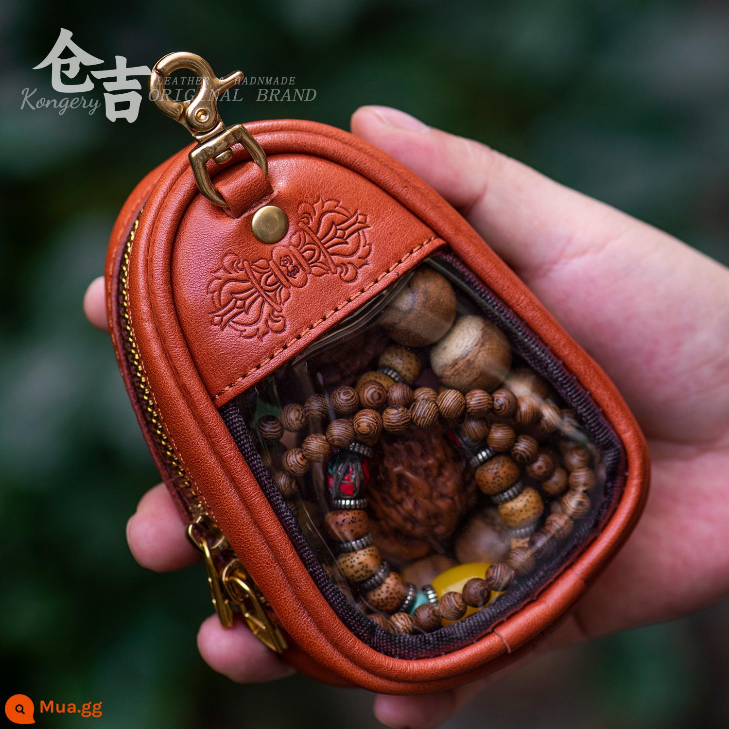 Túi đồ chơi viên nang không gian! Kuangyoshi handmade quả óc chó vòng tay túi lưu trữ trong suốt di động nam Gawu hộp thắt lưng túi - cà phê mocha